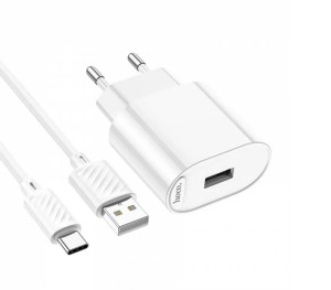 ЗУ Сетевое HOCO C109A 1USB 10.5W + кабель TypeC блистер White